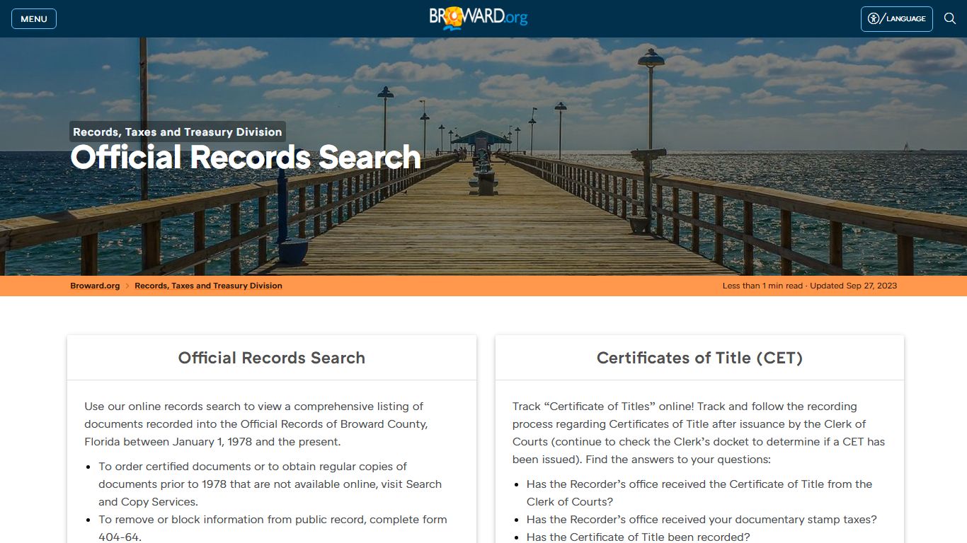 Records Official Records Search - Broward County